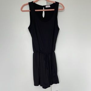 Pink Lily Sleeveless Black Romper